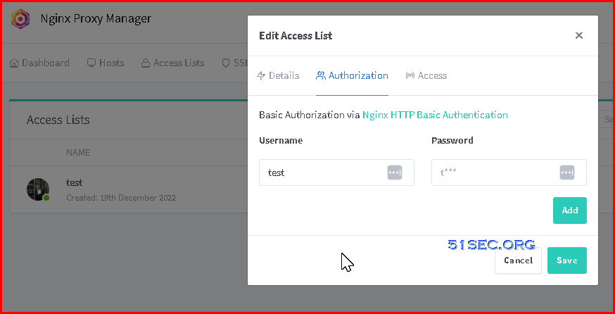 NPM (Nginx Proxy Manager) - Configure Basic HTTP Authentication and Use Universal SSL Certificate from Cloudflare